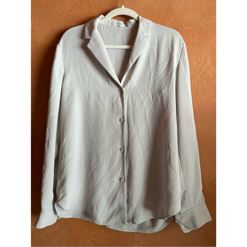 Babaton Relaxed Button Front Blouse Size Small Minimalist Career